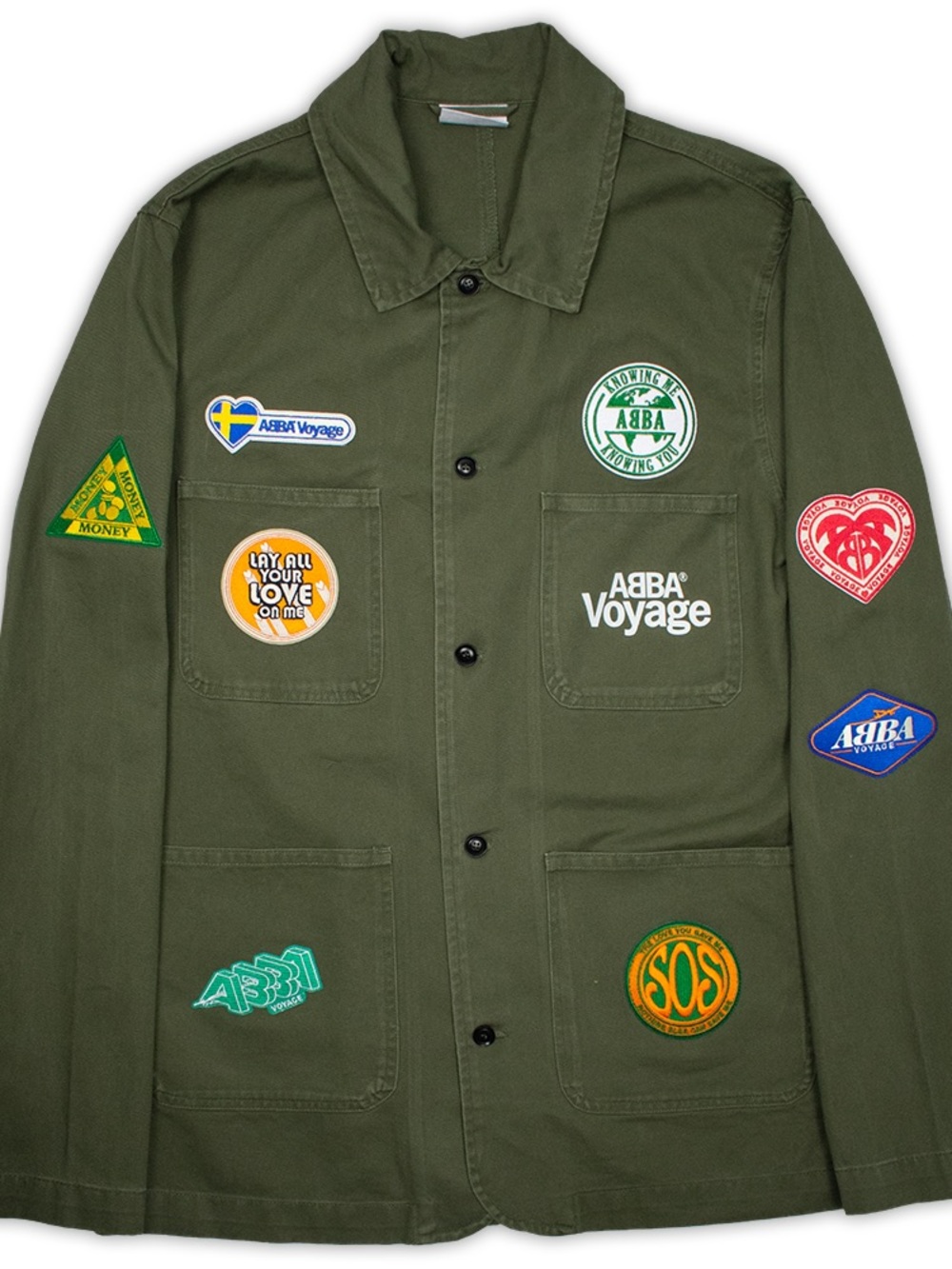 ABBA EXCLUSVE Olive Green Patchwork Chore Jacket